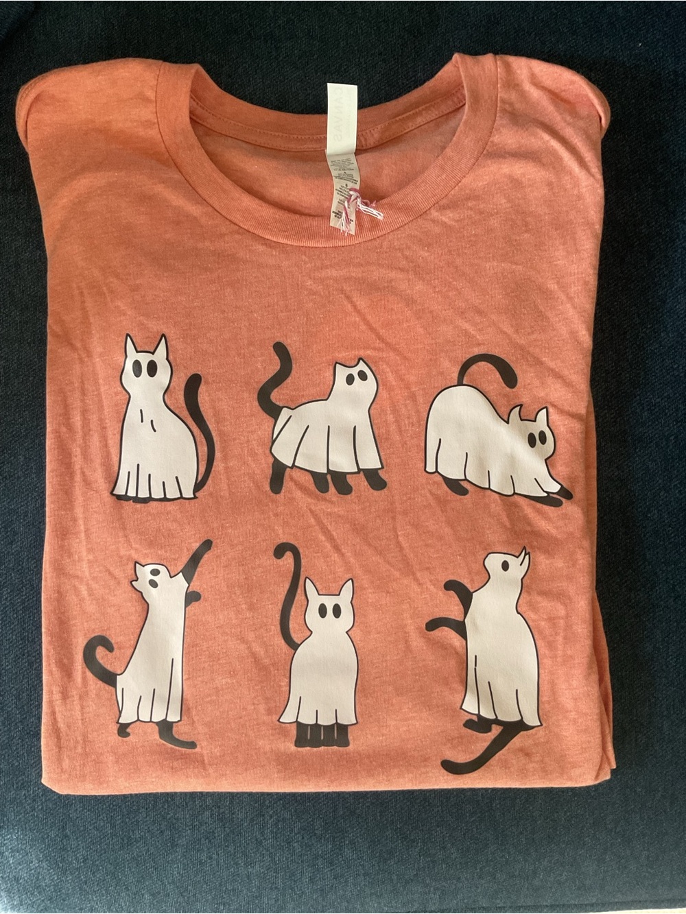 Halloween Black Cat Ghosts Short Sleeve Tee